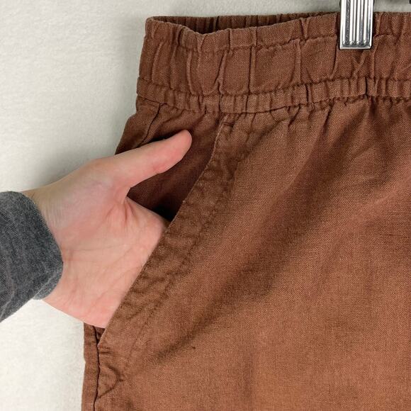 Old Navy Linen Wide Leg Pants Women’s SZ XXL Brown Raw Ham Pockets - Picture 4 of 11